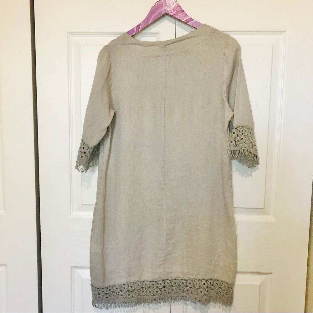 Alessia Pacini circle linen crochet mini dress - Picture 4 of 4